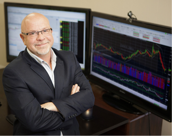 Mark Yegge at a trading workstation
